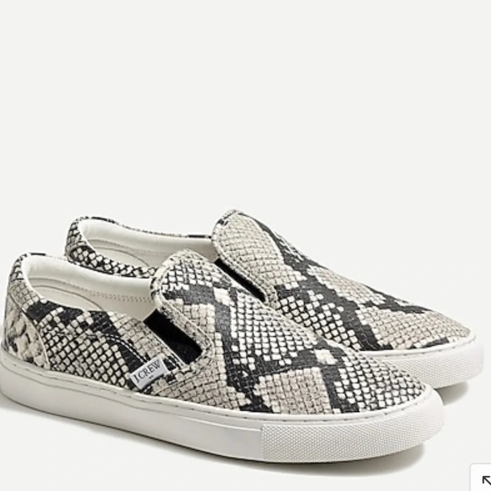 J. CREW FACTORY Road Trip Snakeskin Embossed Slip-on Sneakers‎
